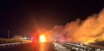 Balıkesir Karayolunda TIR Yangını Kontrol Altına Alındı