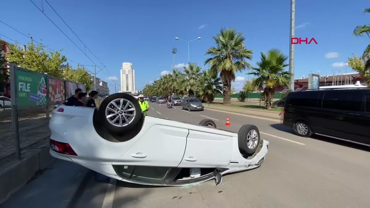 Samsun\'da Otomobil Takla Attı: 1 Yaralı