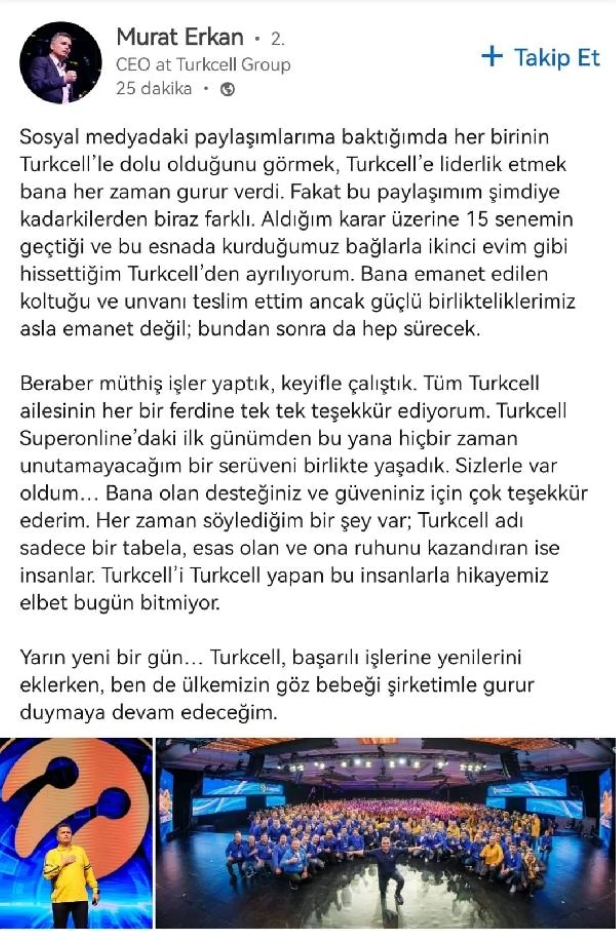 Turkcell Genel Müdürü Murat Erkan Görevinden Ayrıldı