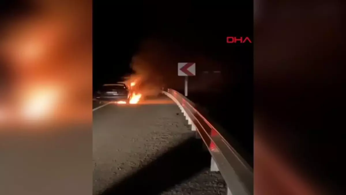 Bingöl\'de Otomobil Alev Aldı