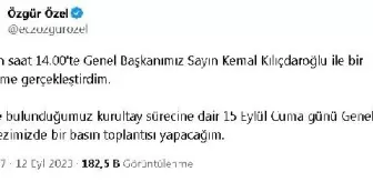 CHP Grup Başkanı Özgür Özel, Kemal Kılıçdaroğlu ile görüştü ve basın toplantısı düzenleyecek