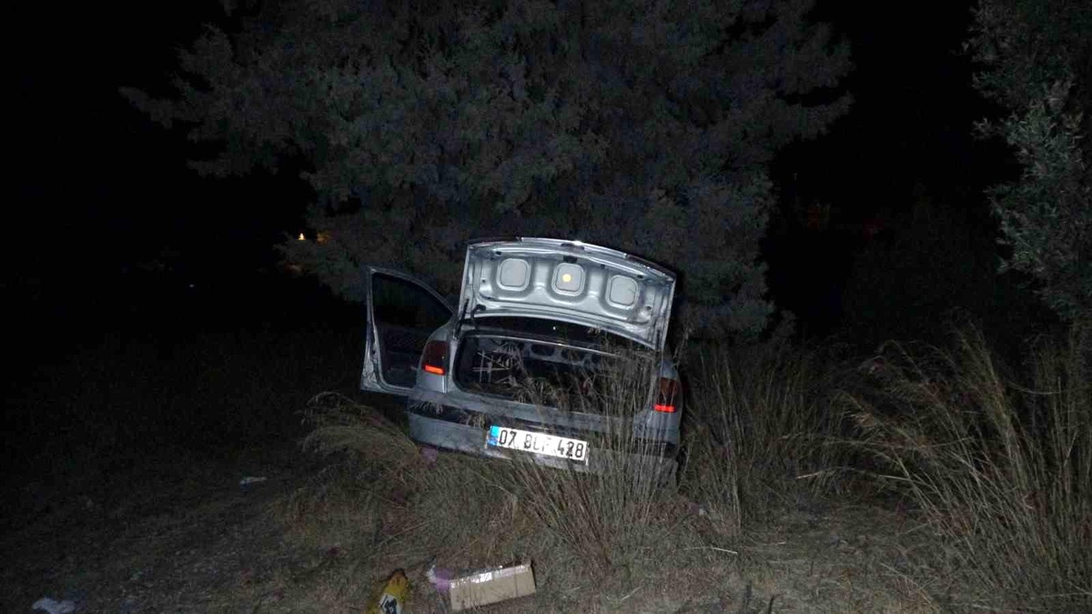 Manavgat\'ta Otomobil Andız Ağacına Çarptı, Sürücü Yaralandı
