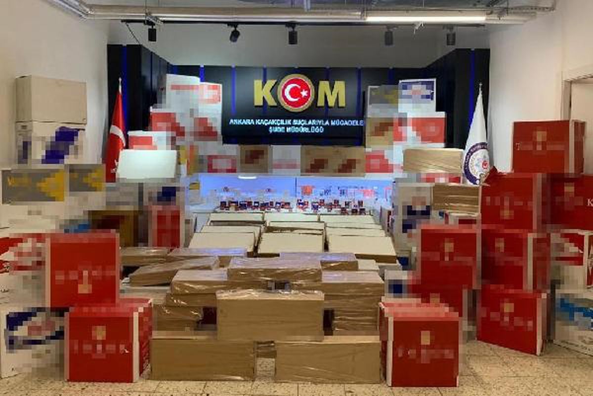 Ankara\'da 13 şüpheli gözaltına alındı, 1 milyon 429 bin lira değerinde kaçak ürün ele geçirildi