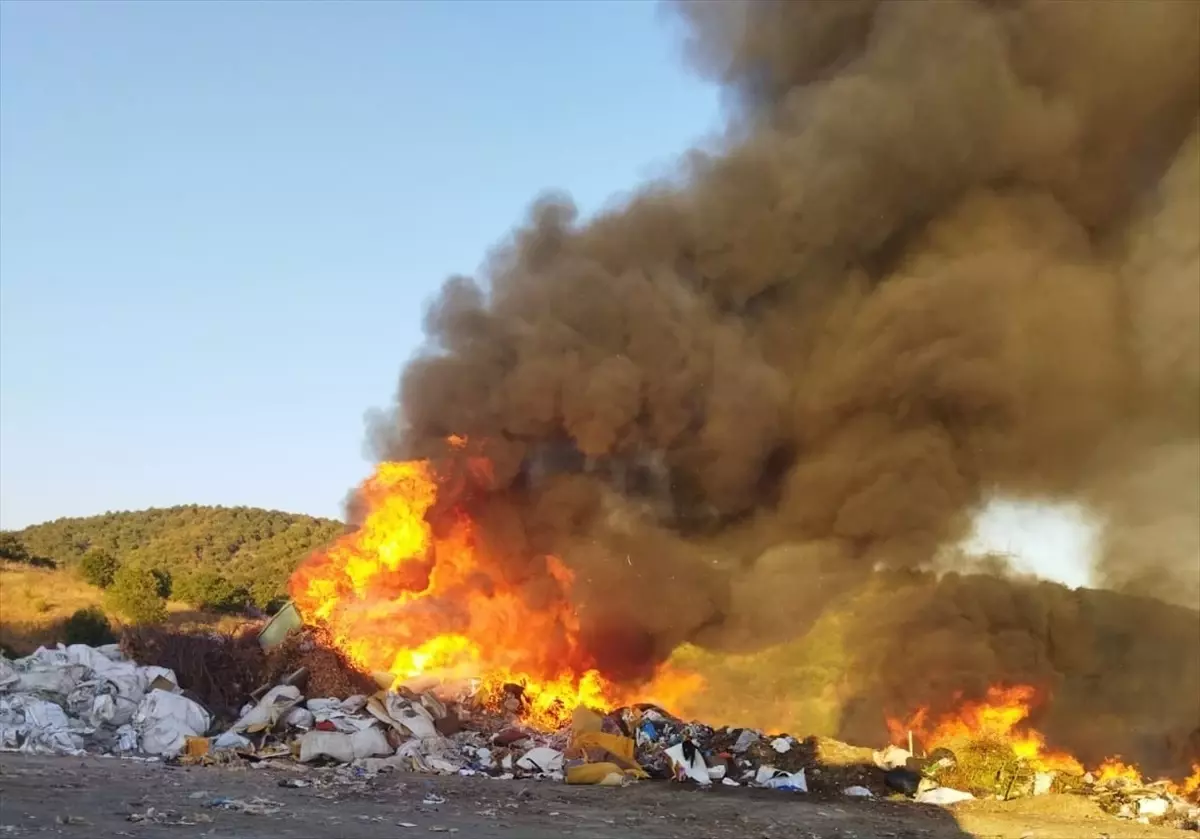 Bozüyük\'teki Belediye Çöplüğünde Yangın Çıktı