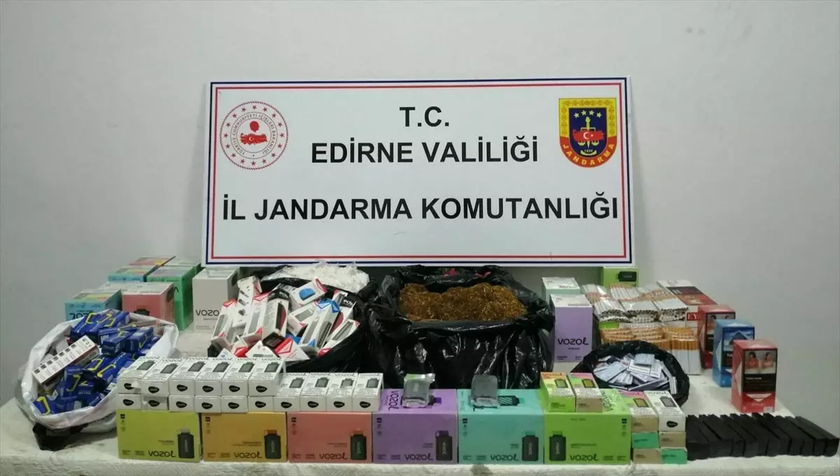 Edirne\'de Kaçakçılık Operasyonunda Ele Geçirilen Malzemeler