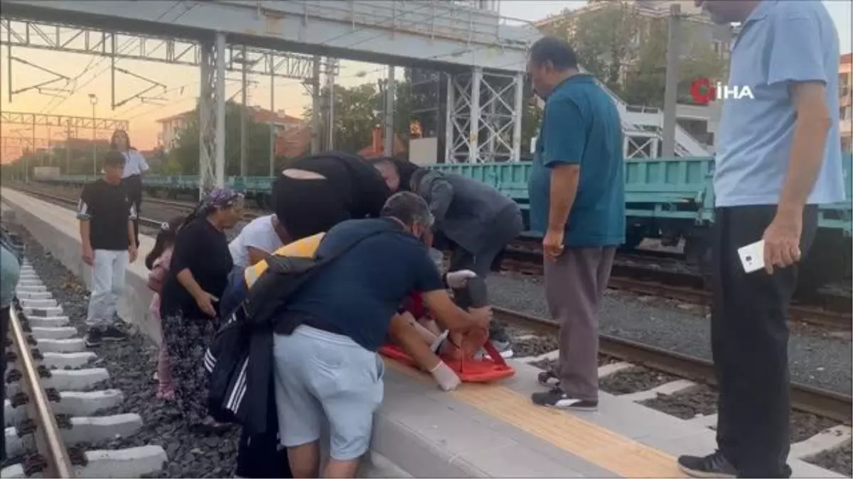 Hareket eden trenden atlayan kadın yaralandı