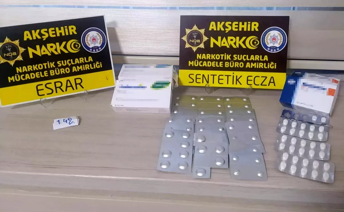 Akşehir\'de Uyuşturucu Operasyonu: 98 Hap Ele Geçirildi