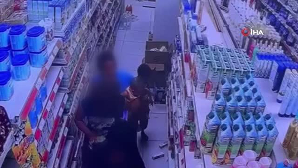 Markette bebek maması hırsızlığı