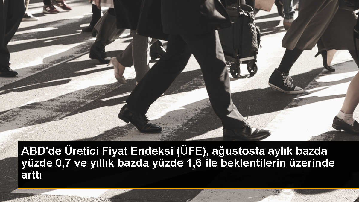 ABD\'de Üretici Fiyat Endeksi (ÜFE), ağustosta aylık bazda yüzde 0,7 ve yıllık bazda yüzde 1,6 ile beklentilerin üzerinde arttı