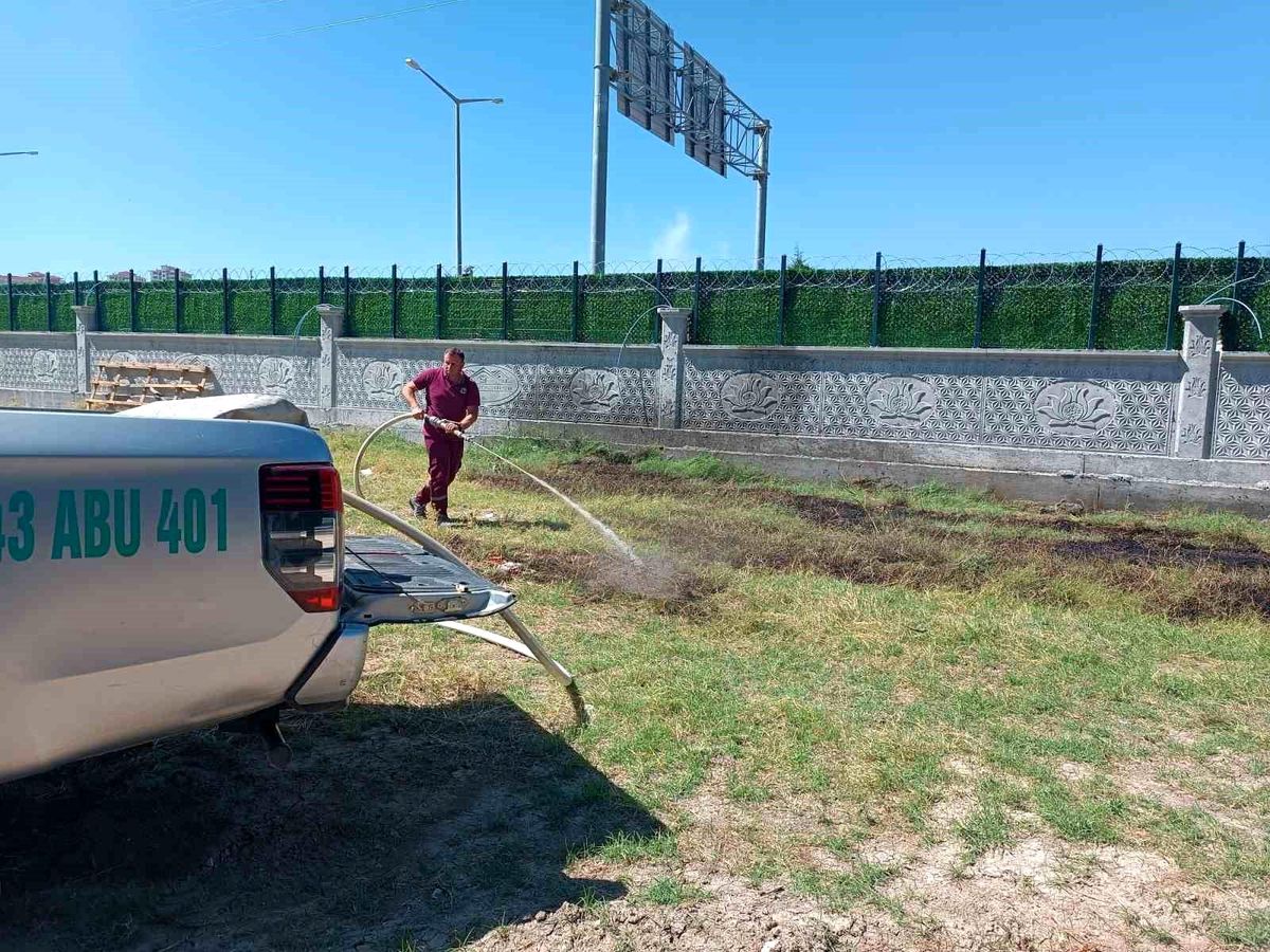 Gediz\'de çıkan tarla yangını itfaiye ekipleri tarafından söndürüldü