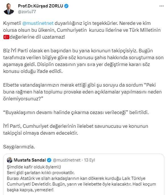 İYİ Parti'den Halil Konakçı açıklaması: Soruşturmada sona gelindi, disiplin cezasının yanı sıra yer değiştirme kararı da söz konusu