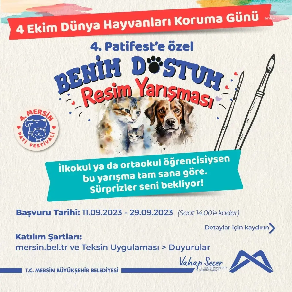 Mersin Büyükşehir Belediyesi Patifest\'e Özel Resim Yarışması Düzenliyor
