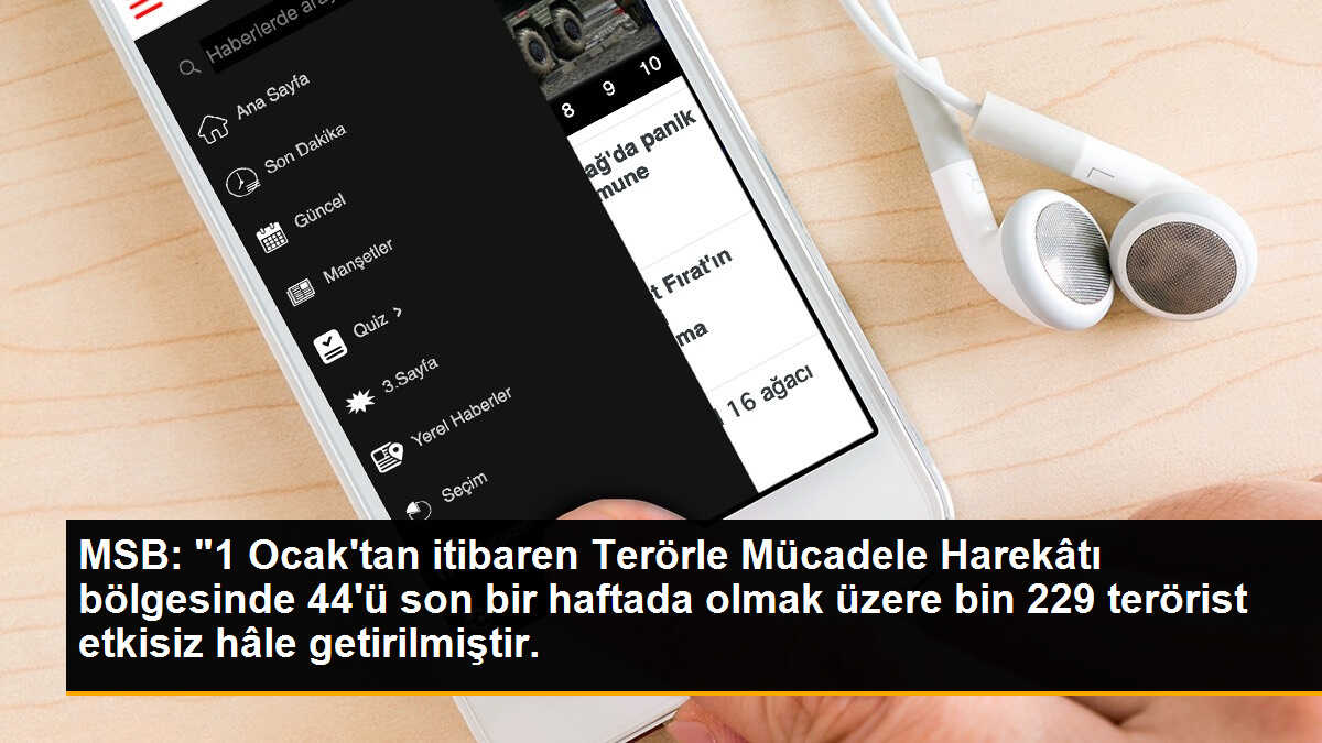 MSB: "1 Ocak\'tan itibaren Terörle Mücadele Harekâtı bölgesinde 44\'ü son bir haftada olmak üzere bin 229 terörist etkisiz hâle getirilmiştir.