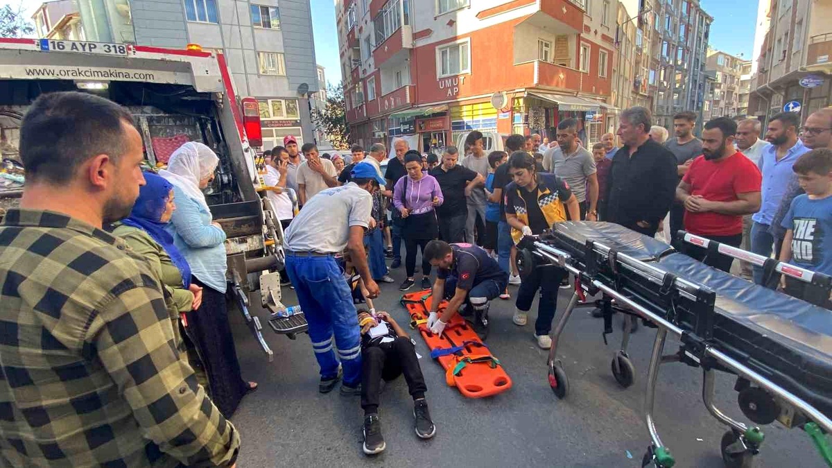 Çöp kamyonuyla çarpışan bisikletli çocuk yaralandı
