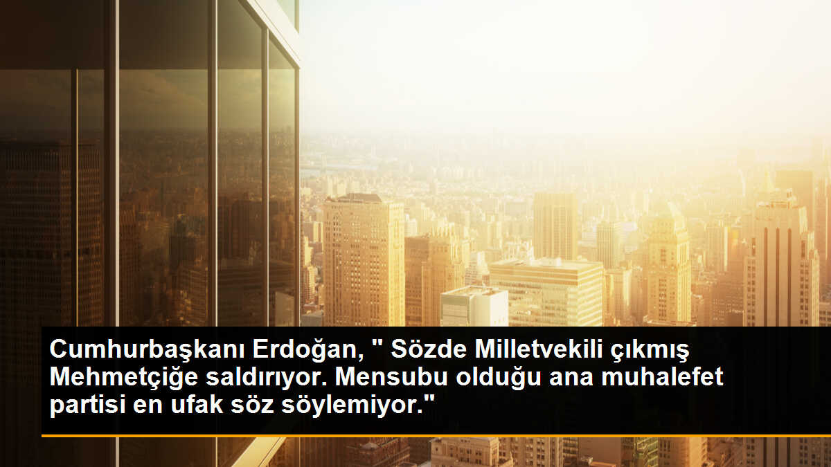 Cumhurbaşkanı Erdoğan, " Sözde Milletvekili çıkmış Mehmetçiğe saldırıyor. Mensubu olduğu ana muhalefet partisi en ufak söz söylemiyor."