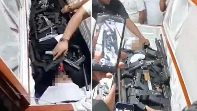 Suikast sonucu öldürülen uyuşturucu mafyası lideri öbür dünyada ihtiyacı olacağı gerekçesi ile ağır silahlarla gömüldü Suikast sonucu öldürülen uyuşturucu mafyası lideri öbür dünyada ihtiyacı olacağı gerekçesi ile ağır silahlarla gömüldü