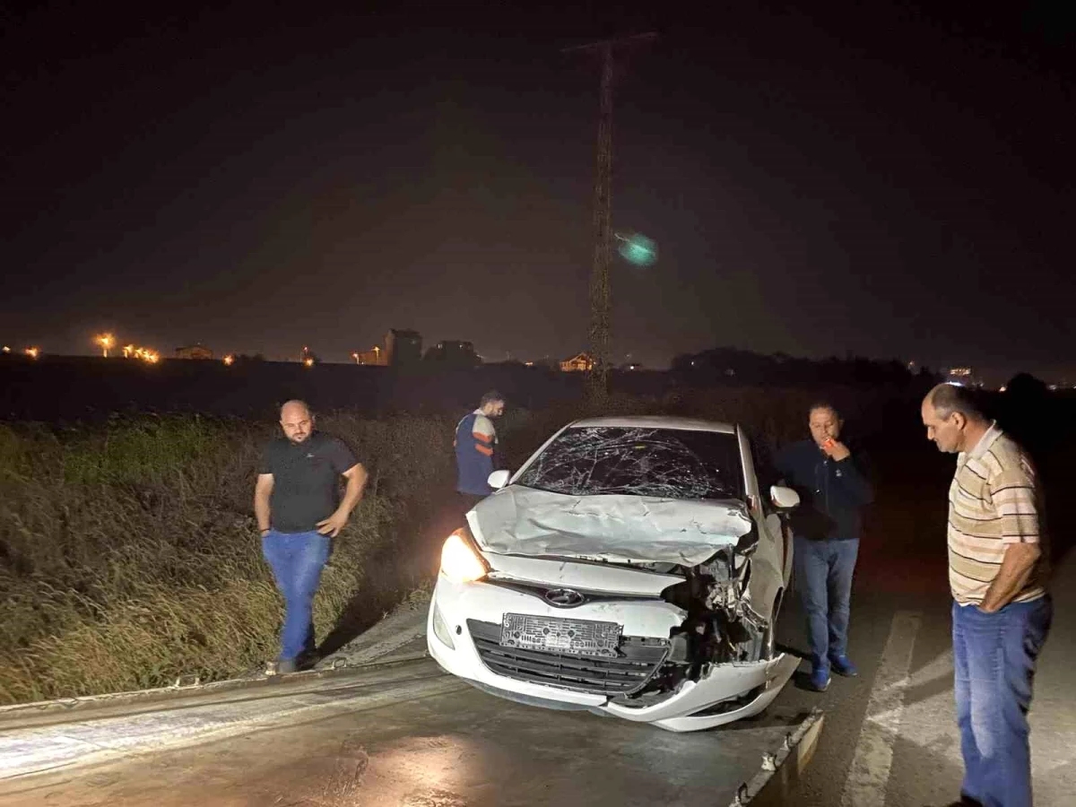 Çorlu\'da İneğe Çarpan Otomobil Hurdaya Döndü, Yaralı İnek Sahipsiz Kaldı