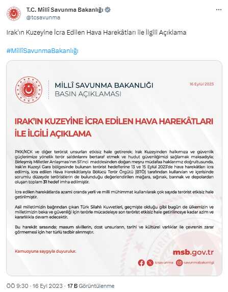 Mehmetçik'ten Kuzey Irak'ta teröristlere ağır darbe! Çok sayıda hedef ve terörist etkisiz hale getirildi Mehmetçik'ten Kuzey Irak'ta teröristlere ağır darbe! Çok sayıda hedef ve terörist etkisiz hale getirildi