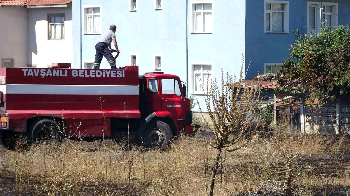 Tavşanlı\'da Mahalle Sakinlerinin Seferberliğiyle Ot Yangını Söndürüldü