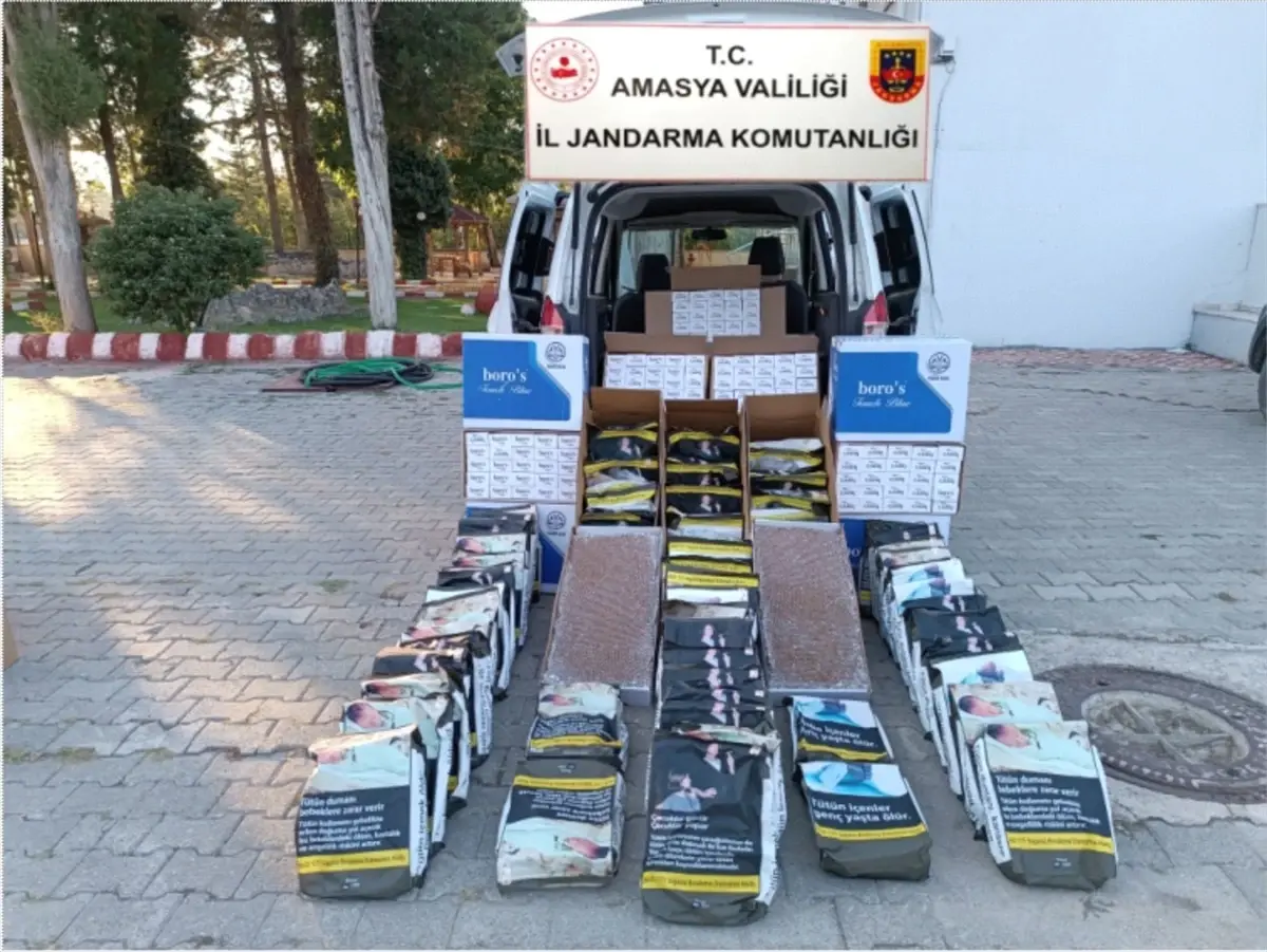 Amasya\'da Kaçak Sigara Operasyonu: 90 Bin Makaron ve 58 Kilo Tütün Ele Geçirildi
