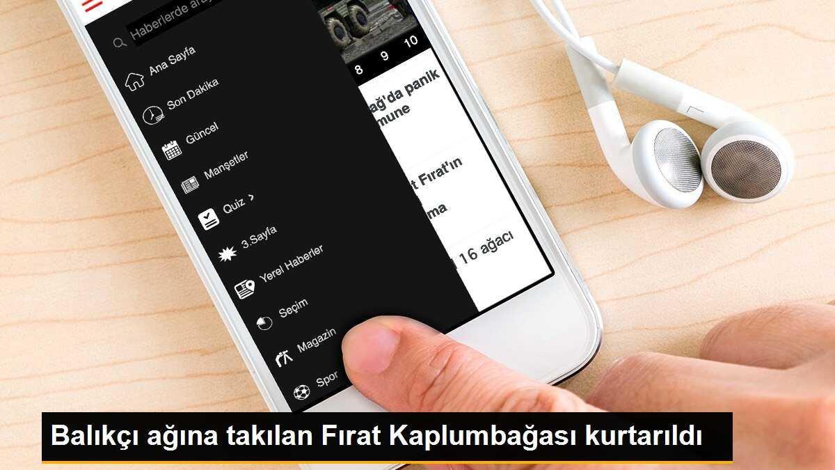 Balıkçı ağına takılan Fırat Kaplumbağası kurtarıldı