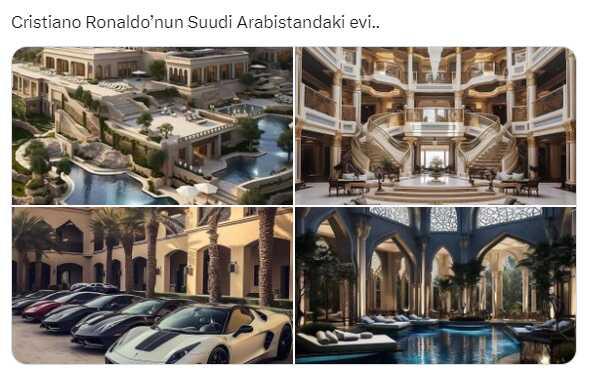 Görüntülerin Ronaldo'nun Suudi Arabistan'daki evini gösterdiği iddiası