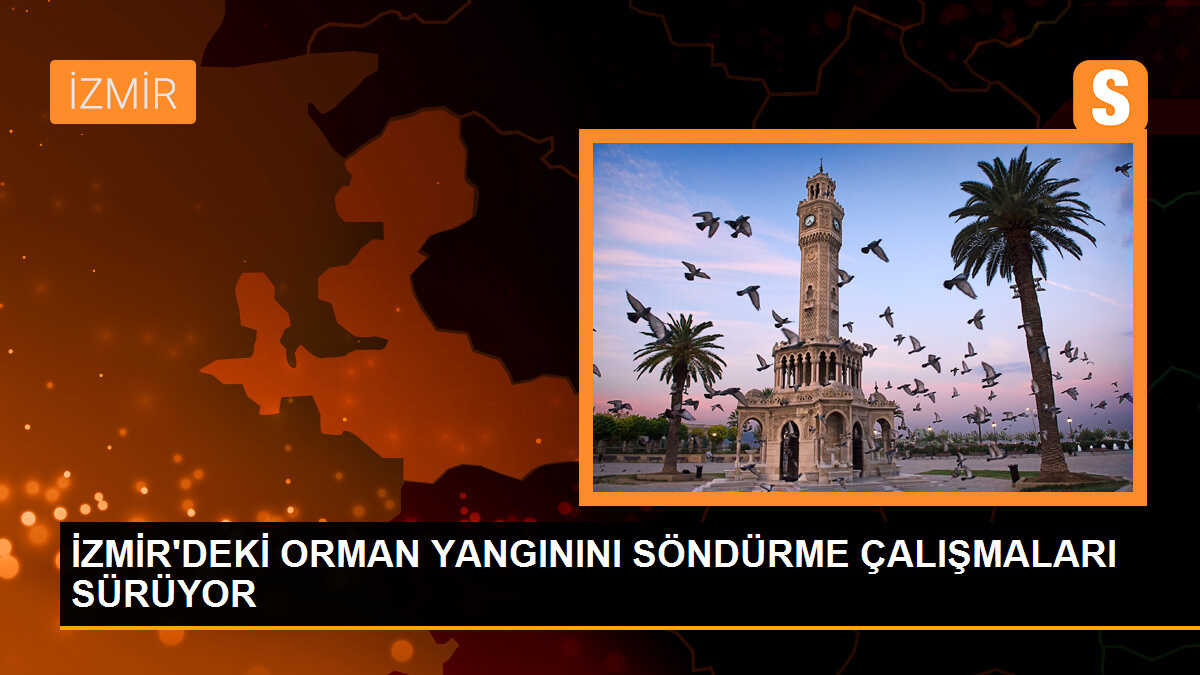 İzmir\'deki Orman Yangını Söndürme Çalışmaları Devam Ediyor