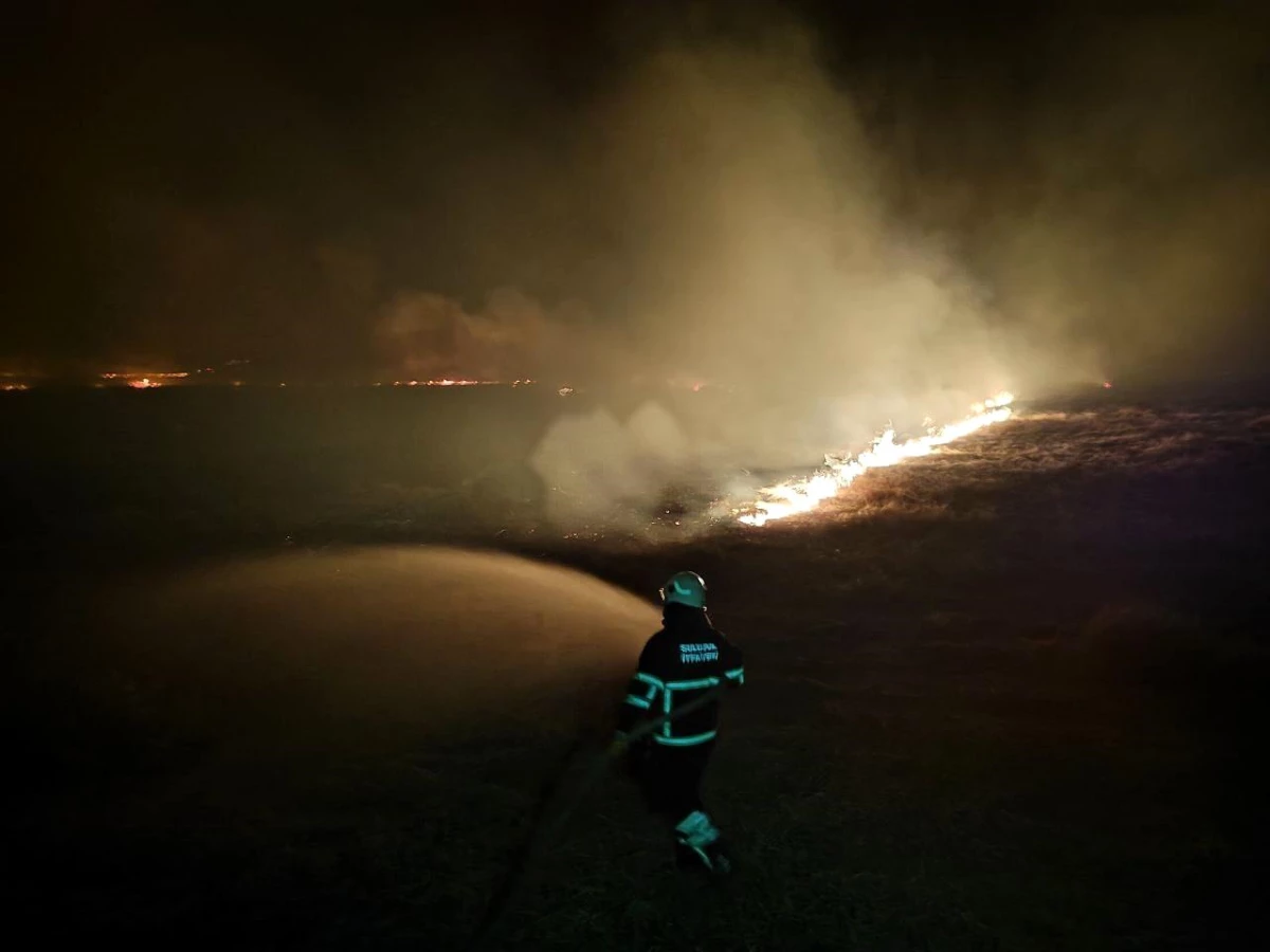 Amasya\'da Yedikır Baraj Gölü kıyısındaki mera alanında çıkan yangın kontrol altına alındı