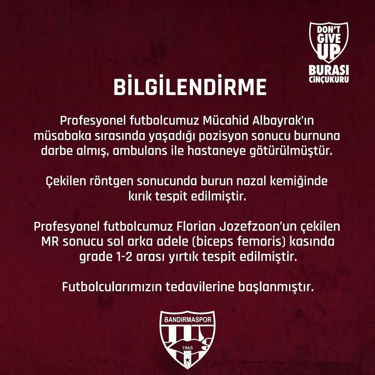 Bandırmaspor\'da Mücahid Albayrak ve Florian Jozefzoon Sakatlandı