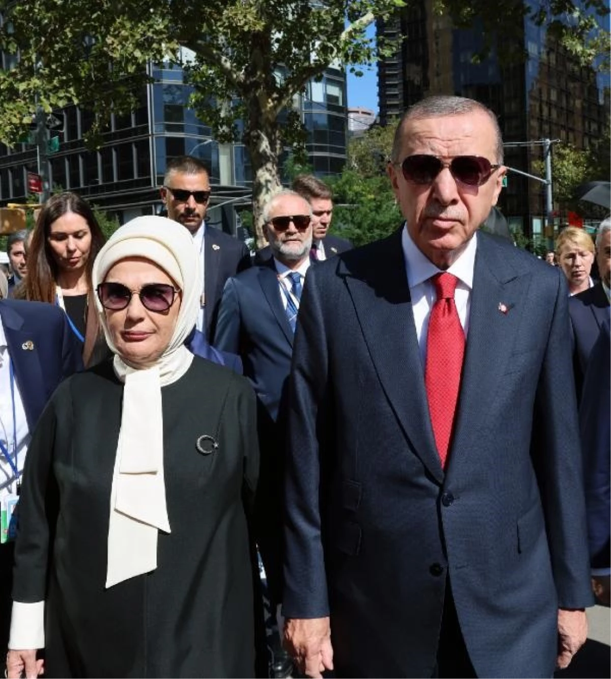 Cumhurbaşkanı Erdoğan, Türkevi\'den BM Binasına yürüyerek gitti