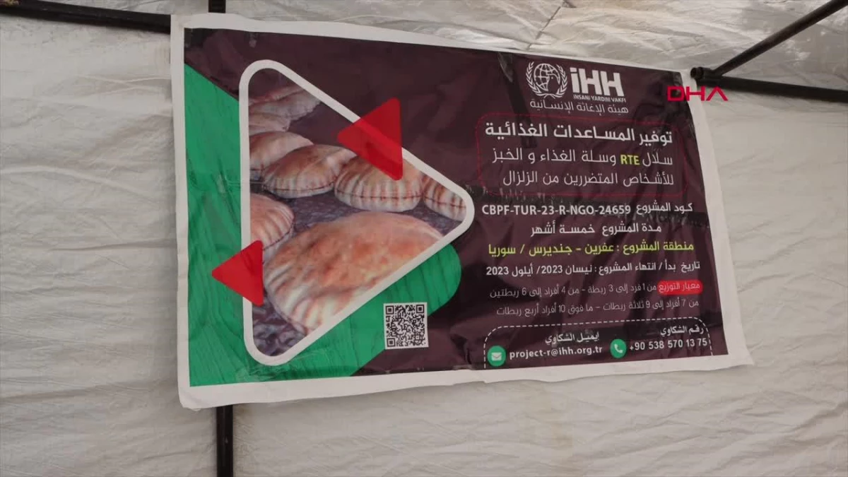 İHH ve BM, Afrin\'deki depremzedelere gıda yardımı yaptı