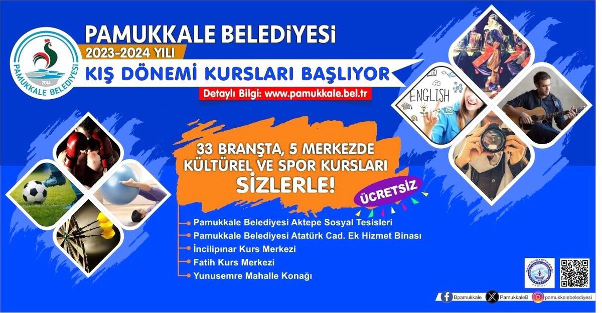 Pamukkale Belediyesi, Kış Sezonunda da Gençlere ve Kadınlara Kurslar Düzenliyor