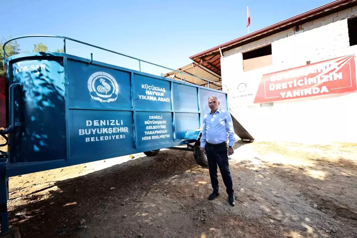 Denizli Büyükşehir Belediyesi Küçükbaş Hayvan Yetiştiricilerine Yıkama Makinesi Desteği Verdi