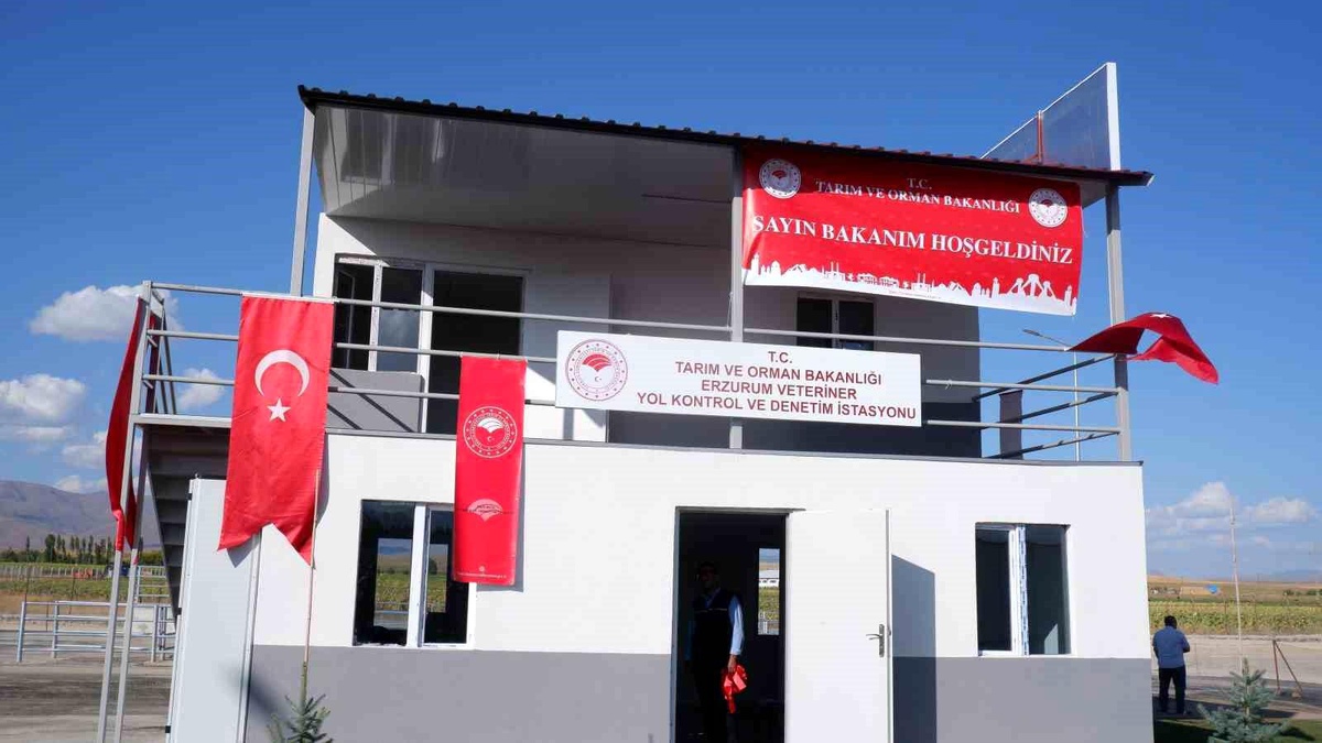 Türkiye\'nin İlk Veteriner Yol Kontrol Denetim İstasyonu Erzurum\'da Açıldı