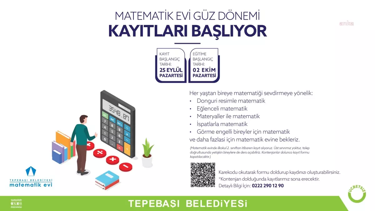 Tepebaşı Belediyesi Matematik Evi\'nde Güz Dönemi Kursları Başlıyor