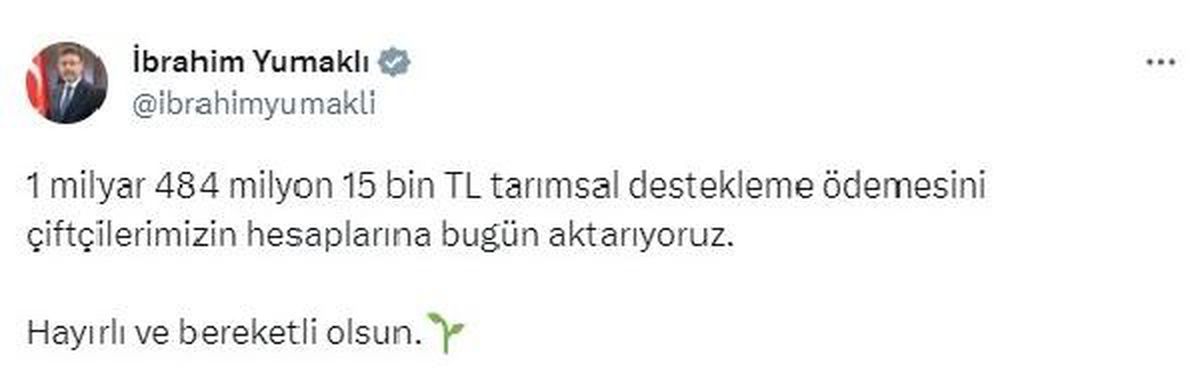 Tarımsal Desteklemeler Hesaplara Aktarılıyor