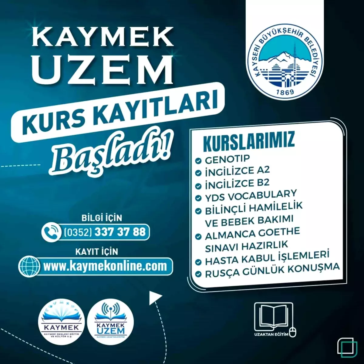 KAYMEK UZEM Kurs Kayıtları Başladı