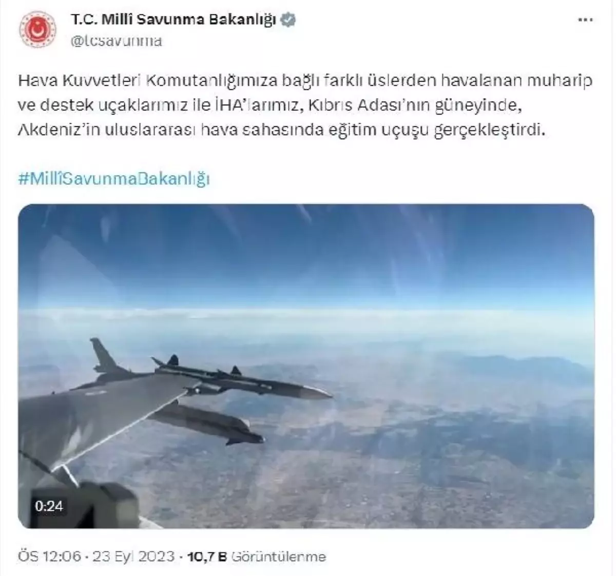 Türk Hava Kuvvetleri, Kıbrıs Adası\'nda eğitim uçuşu gerçekleştirdi