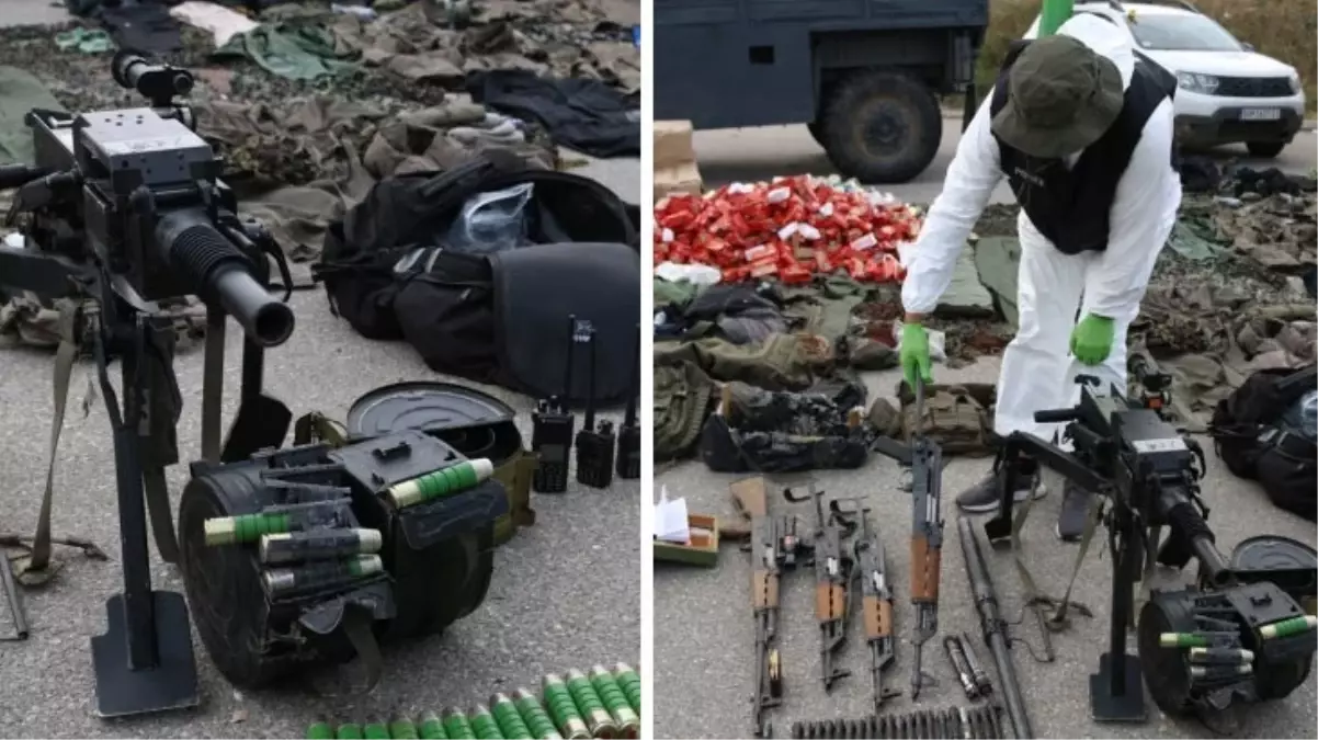 Kosova\'ya saldırı düzenleyen Sırp gruptan ele geçirilen cephanelik şaşkına çevirdi