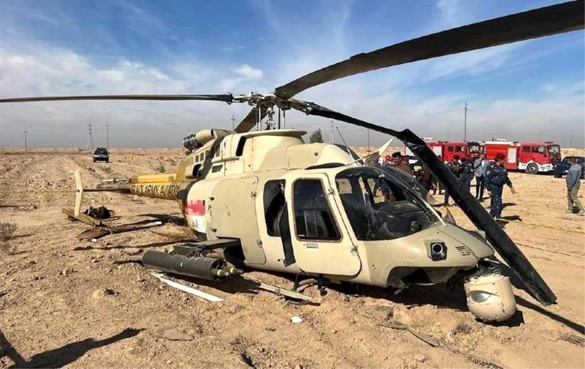 Irak\'ta eğitim uçuşu yapan askeri helikopter düştü, 2 pilot yaralandı