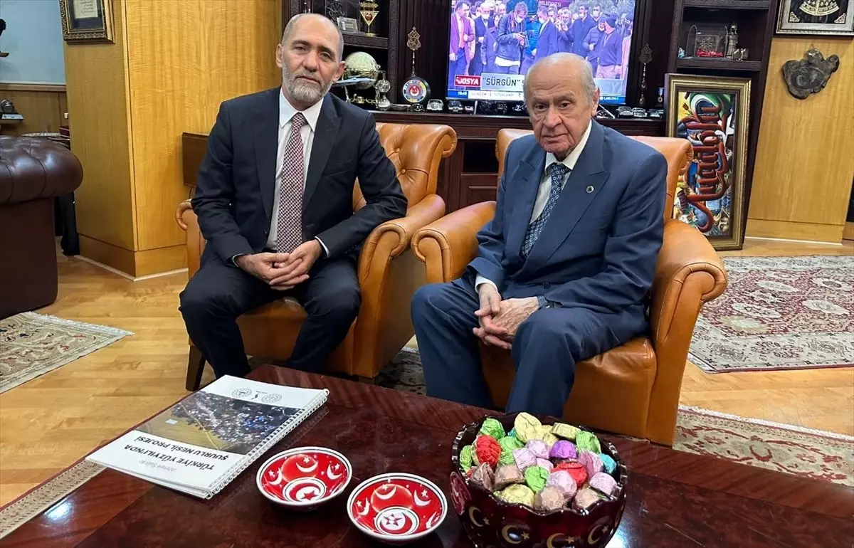 Ressam Ahmet Sula, MHP Genel Başkanı Devlet Bahçeli\'ye \'Anadolu\' adlı tablosunu hediye etti