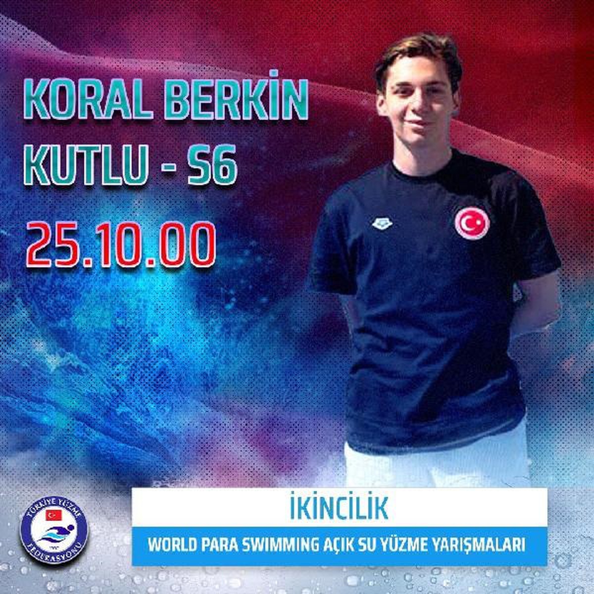 Milli para yüzücü Koral Berkin Kutlu, İtalya\'da ikinci oldu