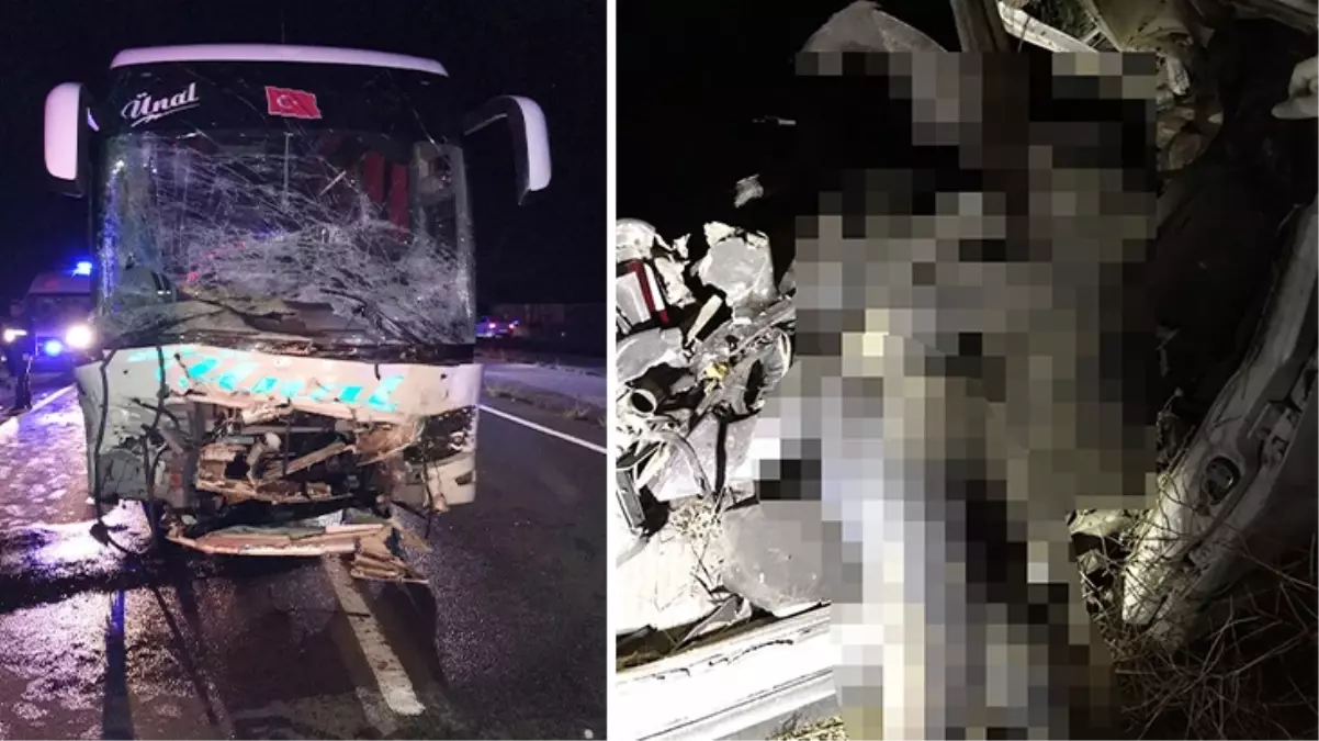  Otomobil ile yolcu otobüsü çarpıştı: 2 ölü, 20 yaralı