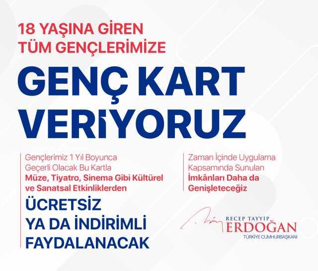 Cumhurbaşkanı Erdoğan'dan gençlere ücretsiz internet ve Genç Kart müjdesi
