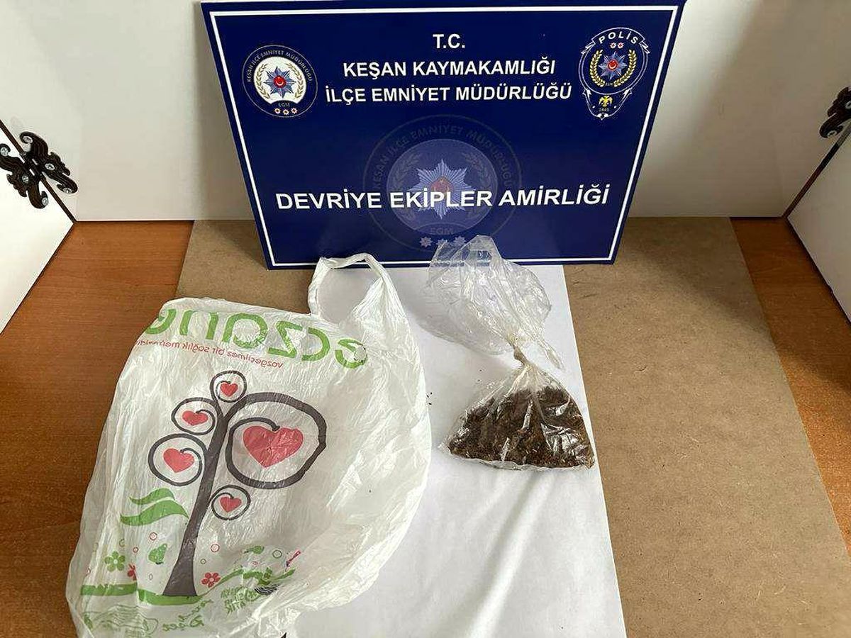 Keşan\'da şüpheli şahsın üstünde uyuşturucu bulundu