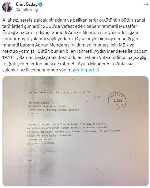 Özdağ'dan babası hakkındaki iddialara zehir zemberek yanıt: Ahlaksız, şerefsiz