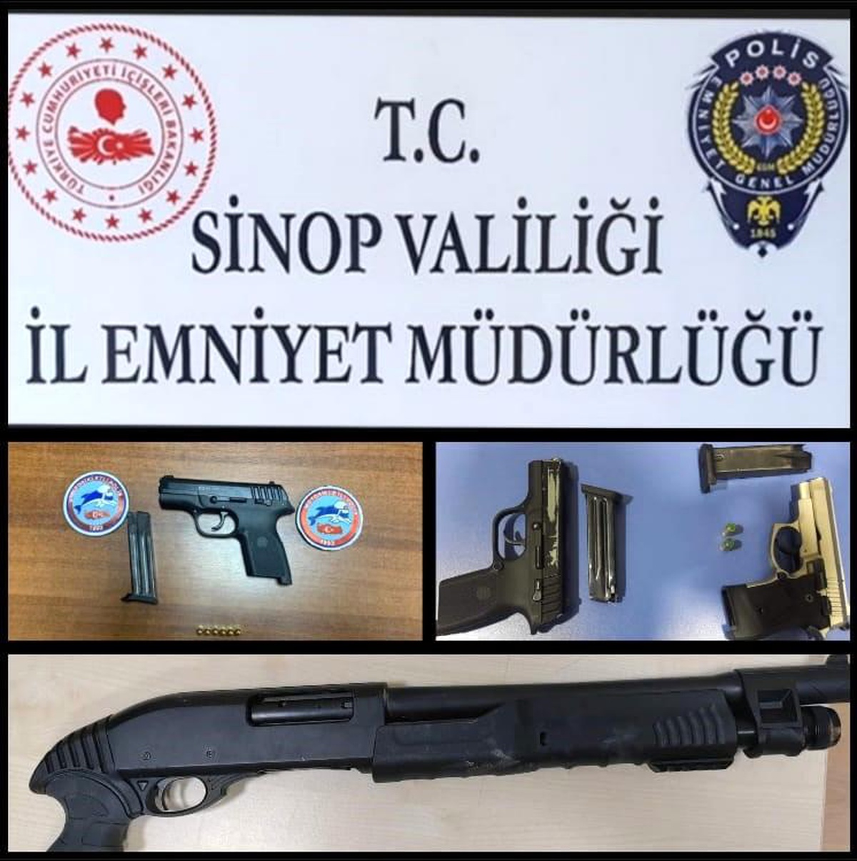Sinop\'ta yapılan şok uygulamada silahlar ele geçirildi