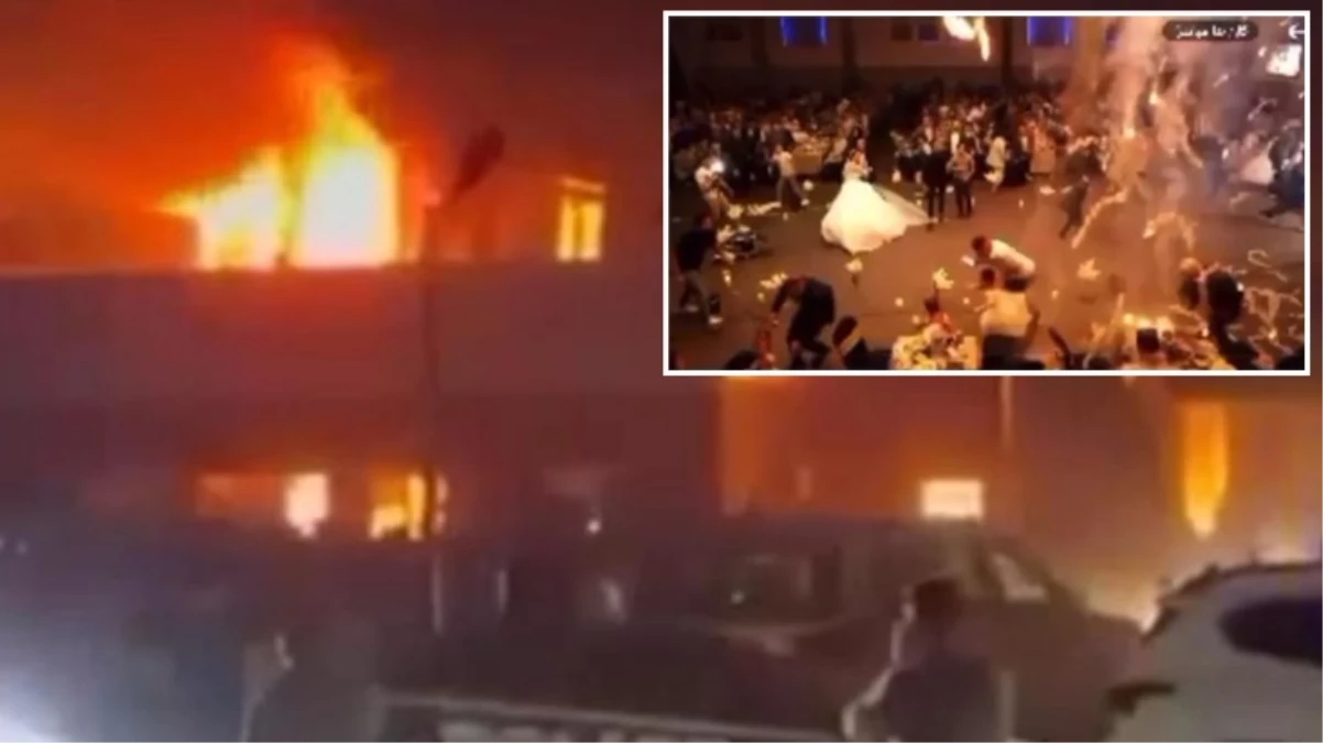 Düğünden görüntüler ortaya çıktı! Irak\'ta 113 kişinin öldüğü yangın böyle başlamış