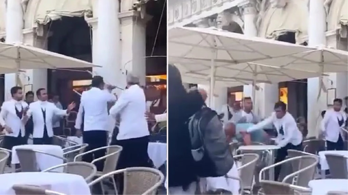İtalya\'nın en ünlü restoranında garsonlar müşterileri evire çevire dövdü