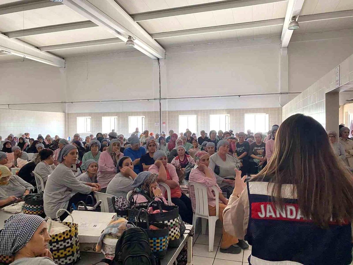 Aydın\'da İncir İşletmesinde Çalışan Kadınlara Narkotik Polisi Anne Projesi